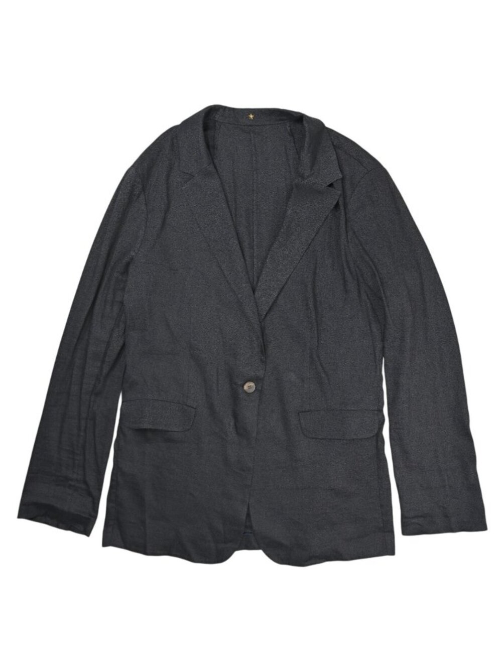 Peter Cohen Gold Star Linen Blend Blazer Jacket in Charcoal